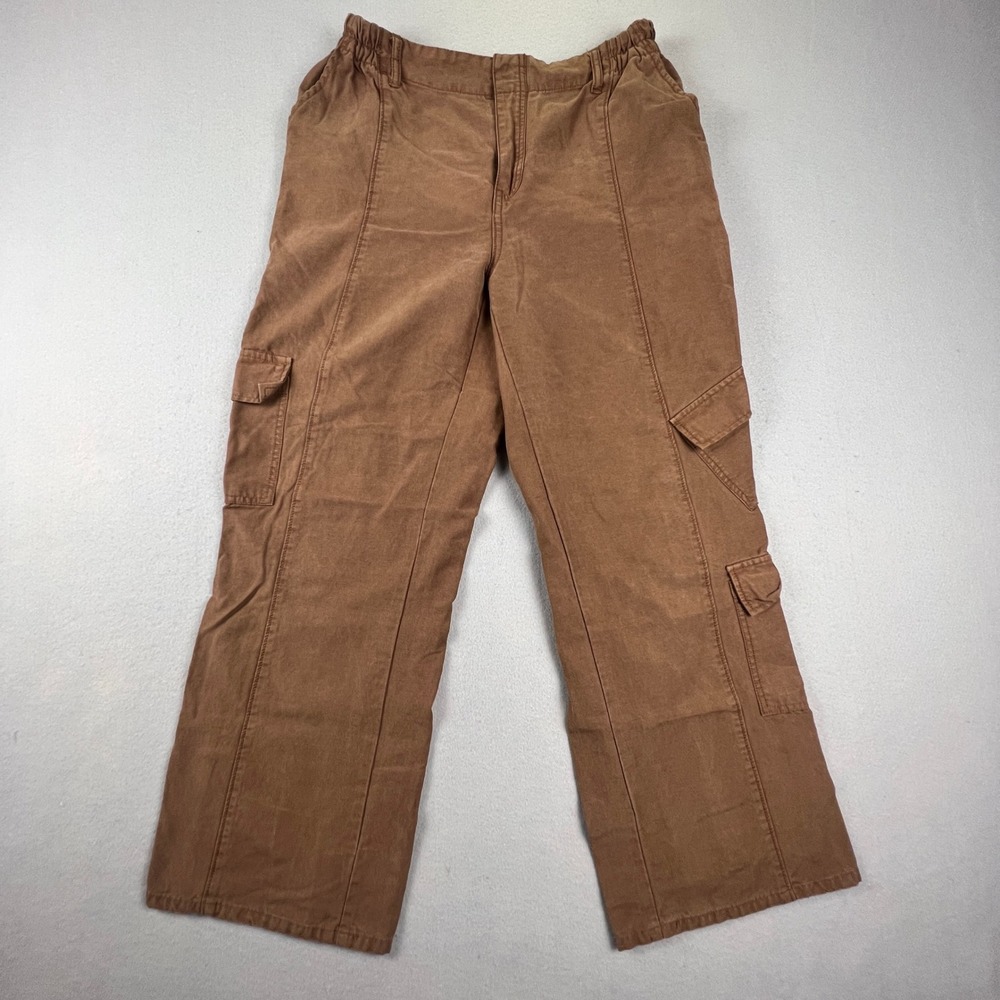 Arula Cargo Pants Womens X Brown‎ Wide Leg Elastic Utility Gorpcore Streetwear